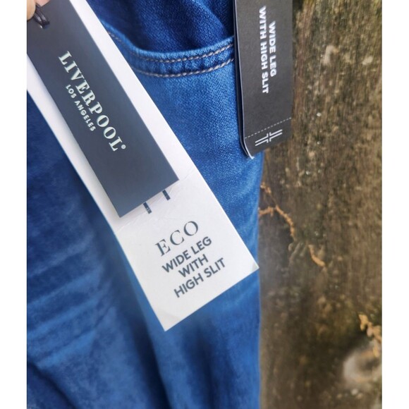 Liverpool Jeans 12/31 Wide Leg With High Slit Cropped Raw Edge Pants - Picture 9 of 16